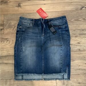 KUT from the Kloth Connie Dark Blue Denim Skirt